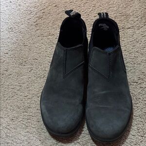 Rustic Black/Dark Grey Slip-On Blundstone Low Booties US 7